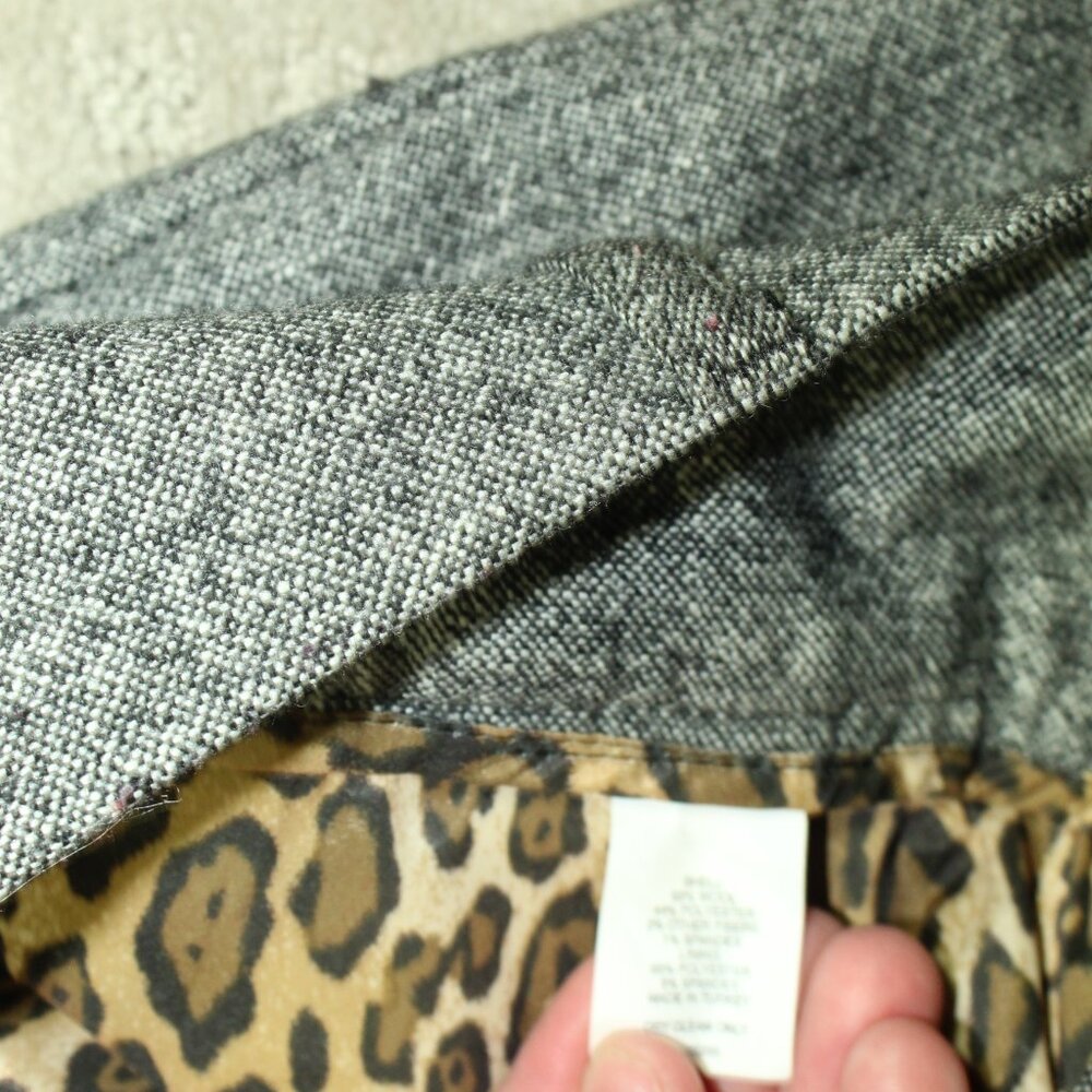 Express Editor Size 0 Black White Tweed Wool Blend Fully Lined Cuffed Pants - Picture 6 of 7